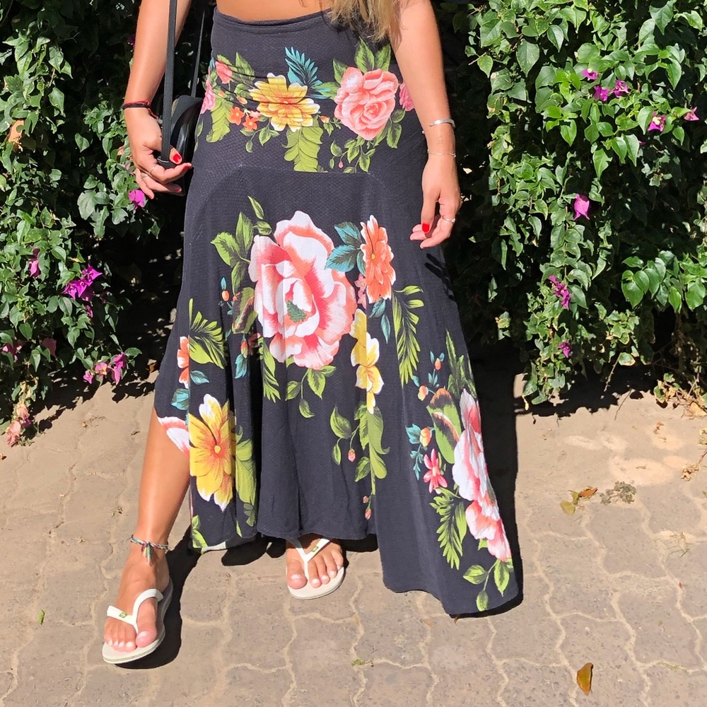 High Waist Floral Skirt